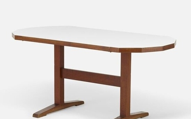 Modern, Drop-leaf trestle dining table