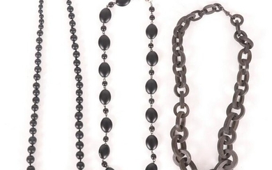Mourning Jewelry Including Gutta Percha Chain