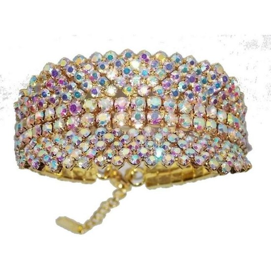 Multi-color Iridescent Rhinestone Crystal Bracelet