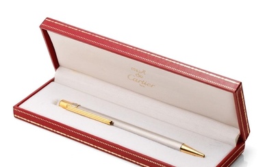 Must de Cartier Ballpoint-Pen, with brushed finish and gilt-...