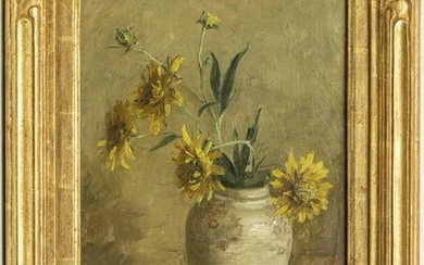 NISWOLD, OIL ON CANVAS, STILL LIFE WITH FLOWERS