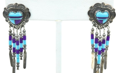 Native American Sterling Silver Turquoise Earrings