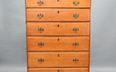 New England Chippendale Maple Tall Chest
