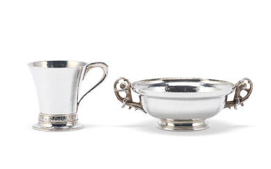 OMAR RAMSDEN: a silver christening mug