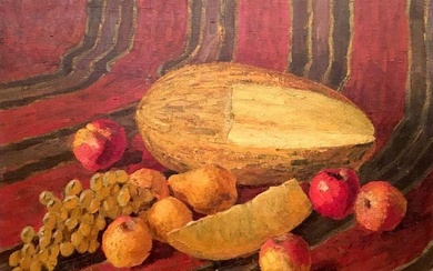 Oil painting Still life with melon