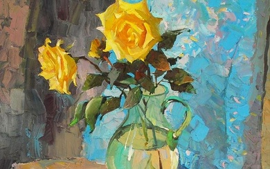 Oil painting Yellow roses Egor Ktpatunov