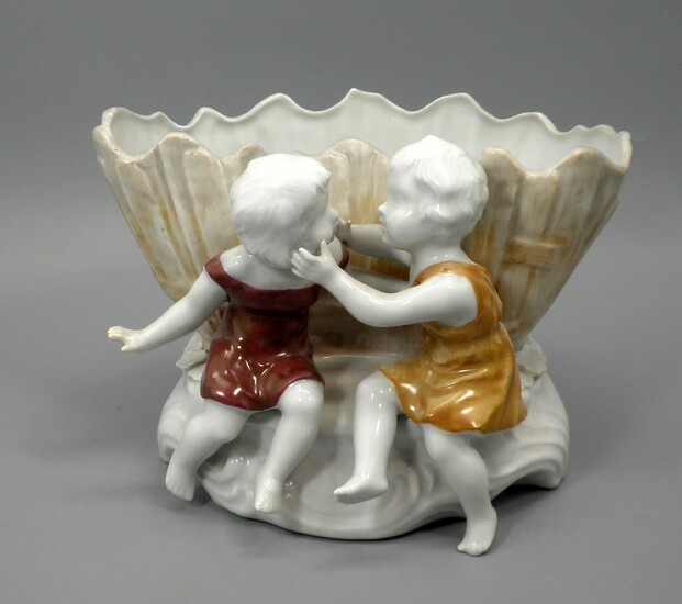 Ornamental German Porcelain Centerpiece Bowl made by Dresden