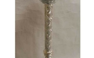 Ornate Silver Plated Paschal Candlestick + chalice #98