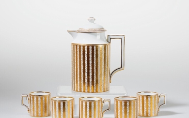 Otto Prutscher, six pieces from a mocha service, designed in around 1900/10, executed by Ernst Wahliss
