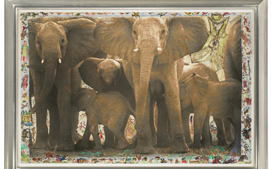 PETER BEARD (1938–2020) Elephant Family at Buffalo Springs (Buffalo Spring...