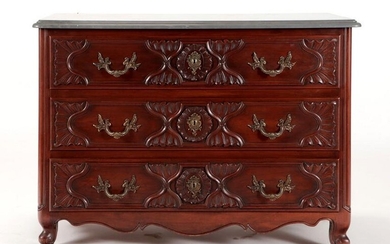 PROVINCIAL STYLE 3-DRAWER MARBLE TOP DRESSER 1940