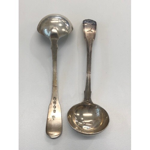 Pair Georgian silver ladles, approximate total weight 121g, ...