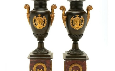 Pair of French Beaux Arts Empire Style Bronze