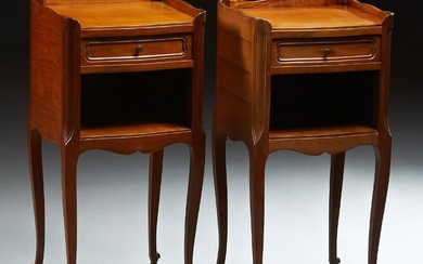 Pair of French Louis XV Style Mahogany Nightstands