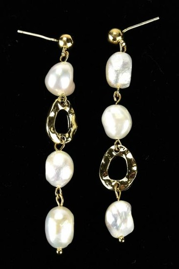 Pair of Handmade Baroque Pearl Earrings