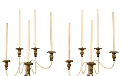 Pair of Hollywood Regency Maison Jansen Wall Sconces