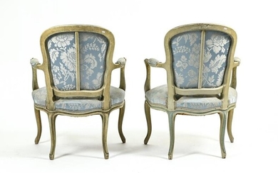 Pair of Louis XV cabriole chairs