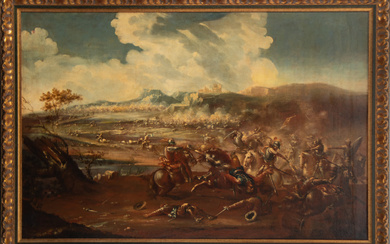 Pair of Scenes from the Battle of Vienna, Italian school...