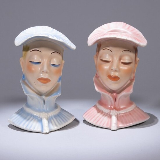 Pair of West German Art Deco Porcelain Busts