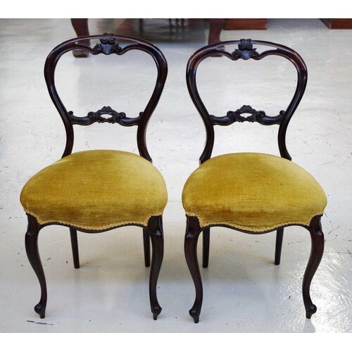 Pair of rosewood balloon back chairs