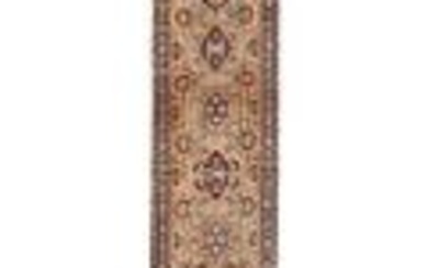 Pale Pink Tribal Geometric 24X92 Narrow Runner Rug Handmade Oriental Carpet