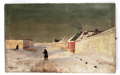 Paysage d`hiver de Belgorod du troisième quart du 19ème siècle, avec le titre provisoire Rue...