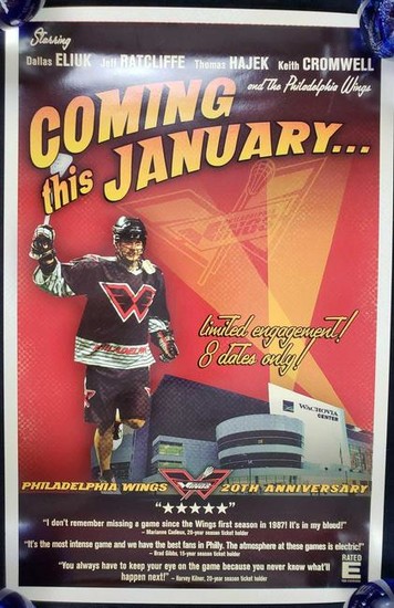Philadelphia Wings Coming This January 20th Anniversary