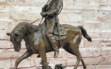 Pierre-Jules Mene (1810-1879) Bronze Figural French Horseman Cavalier on Horse