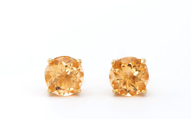 Plated 18KT Yellow Gold 3.15cts Citrine Earrings