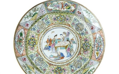 Porcelain 'figures' chinese plate, Minguo