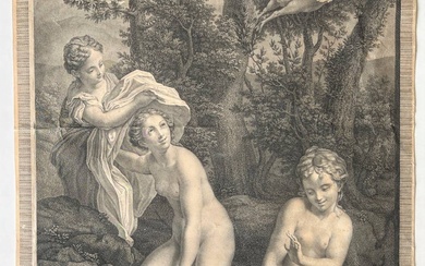 Porporati, Carlo (1741-1816). "Il Bagno di Leda". Engraving after Antonio...