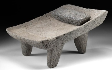 Pre-Columbian Costa Rican Stone Metate + Mano