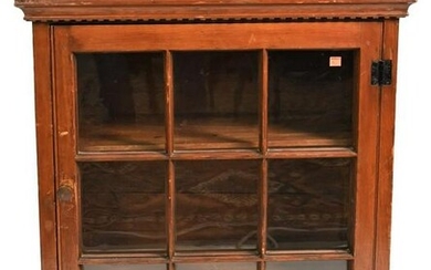 Primitive Cabinet, having broken arch top over one door
