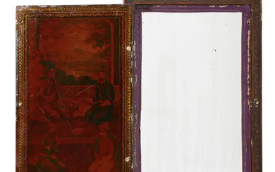 Property from an Important Private Collection A Qajar lacquered papier mache mirror...