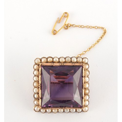 Property of a deceased estate - an unmarked gold amethyst & ...