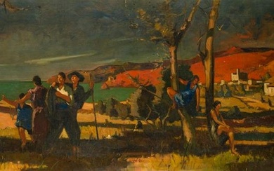 RAFAEL DURANCAMPS Sabadell, Barcelona (1891) / Barcelona (1978) "Farmers on the coast"