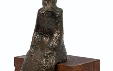 RIEGER 62 Bronze Figural Table Sculpture. Seated Bearde