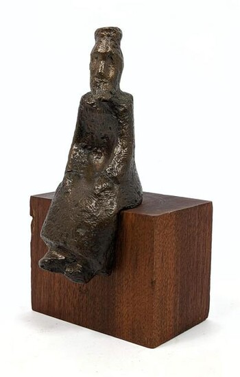 RIEGER 62 Bronze Figural Table Sculpture. Seated Bearde