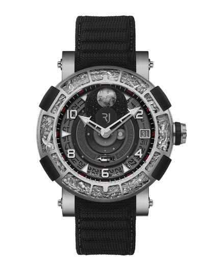 RJ ARRAW 6919 ONLY WATCH The ARRAW 6919 Only Watch, featuring RJ patented in-house 360° Moon movement, will inspire wonder for anyone who is fascinated by science, mechanics, and the vast universe of space.