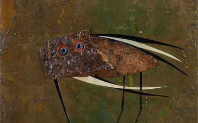 ROBERTO CRIPPA (1921-1972) Oiseau 1970 tecnica mista su tavola cm 38x46 firmato,...