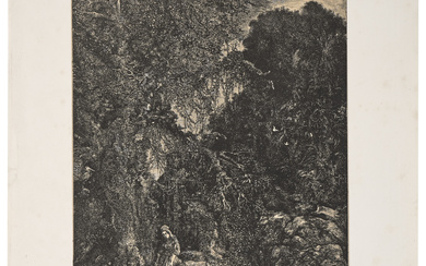 RODOLPHE BRESDIN (1822-1885) La Sainte Famille aux cerfs