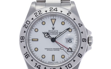 ROLEX Rolex Explorer 2 tritium single breath 16570 men's SS watch self-winding white dial