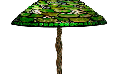Rare Tiffany Studios, New York, "Lily Pad" Table Lamp