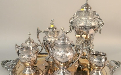 Reed & Barton seven-piece silver plated tea set along