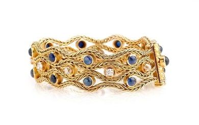 Ribbon bracelet in 18K (750/°°) yellow gold, composed...