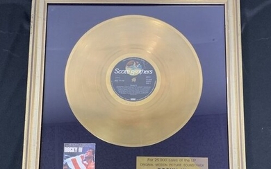 Rocky IV Movie Soundtrack 25k Sales Gold Plated LP