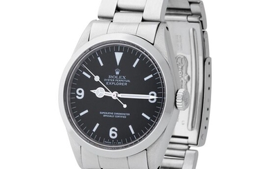 Rolex. Refined and Sporty Explorer Automatic Wristwatch in Steel, Reference 1016, with Black Dial