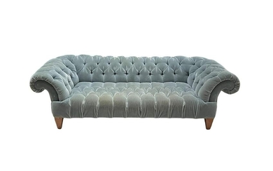 Rolled Arm Velvet Sofa