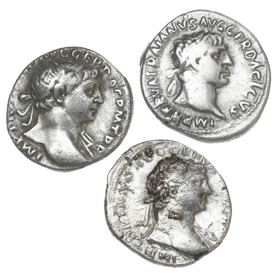 Roman Empire, Trajan, 98–117, Denarius, 3 pcs. diff.