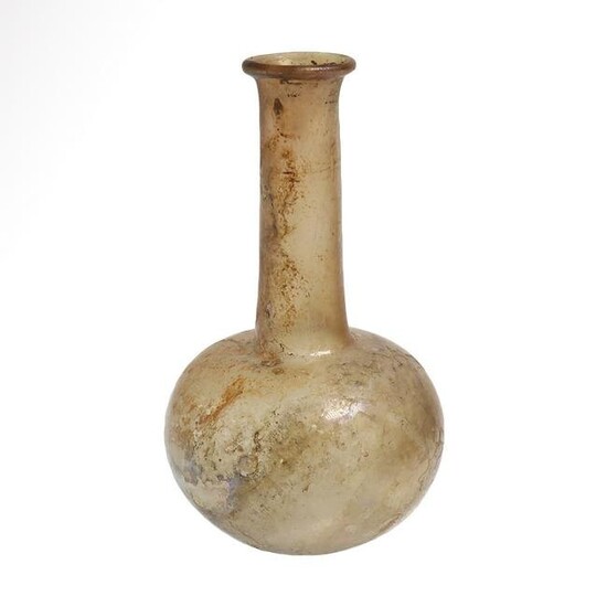 Roman Glass Ambergine Colour Flask, 2nd Century A.D.